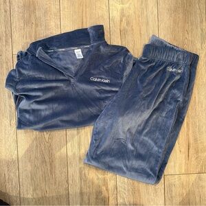 Calvin Klein Blue Velour Tracksuit